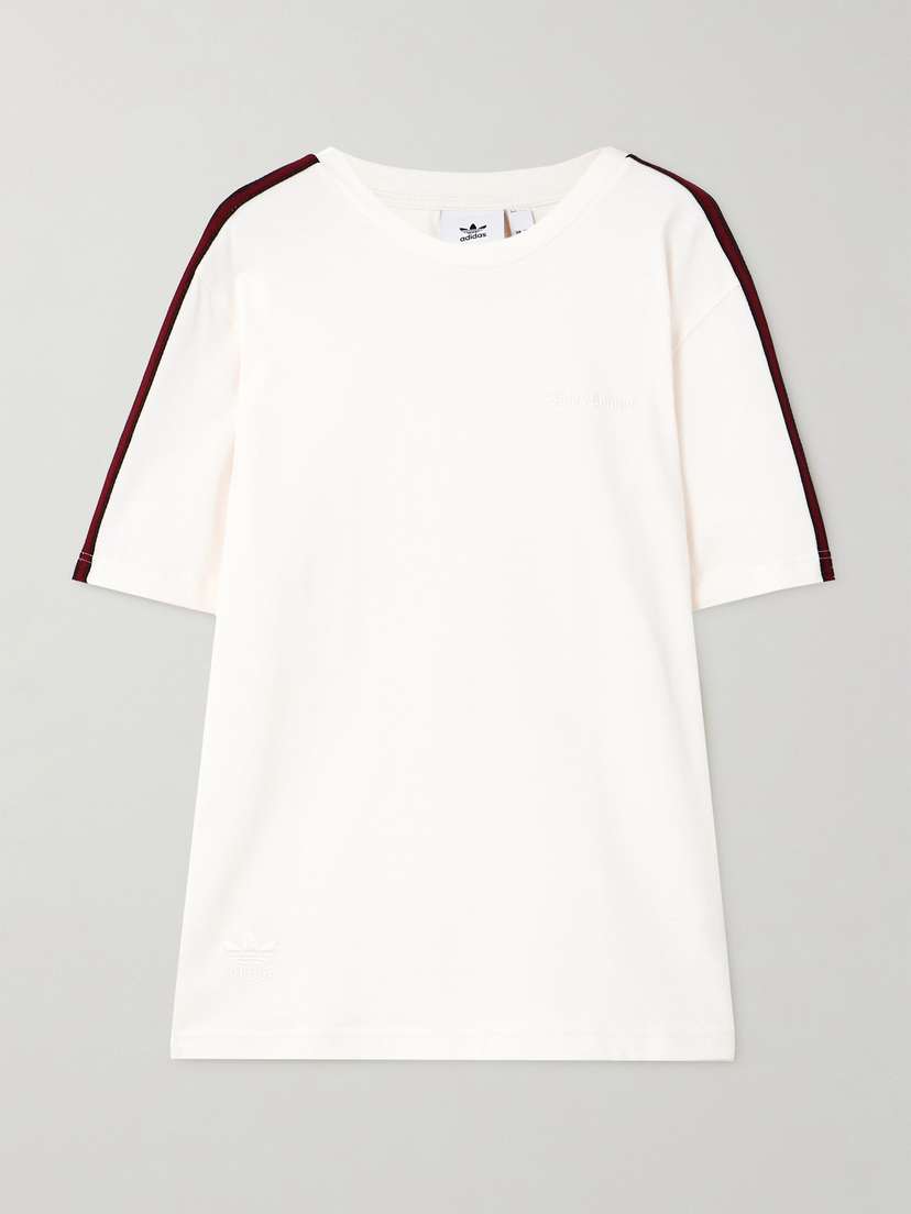 adidas Originals + Wales Bonner Embroidered Webbing-trimmed Organic Cotton-jersey T-shirt