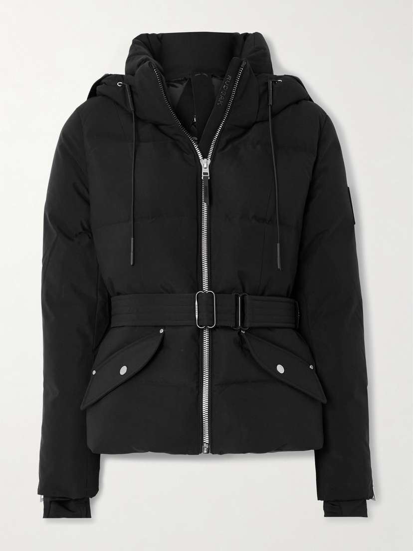 RUDSAK Caira Belted Padded Quilted Recycled-stormshell Hooded Down Ski Jacket