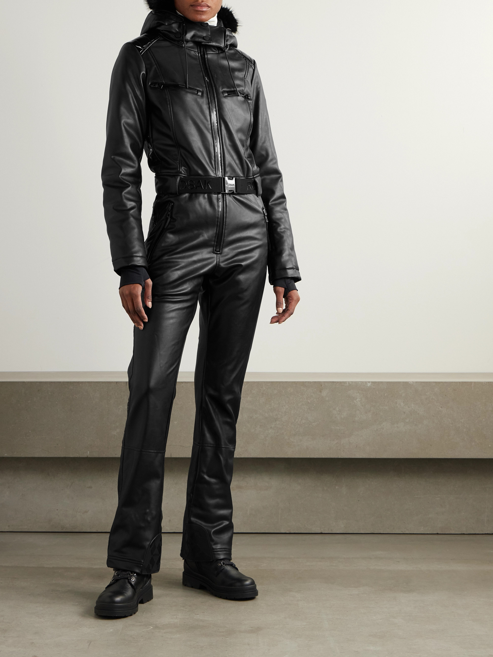 RUDSAK - Bianca belted vegan hooded ski suit | Plush