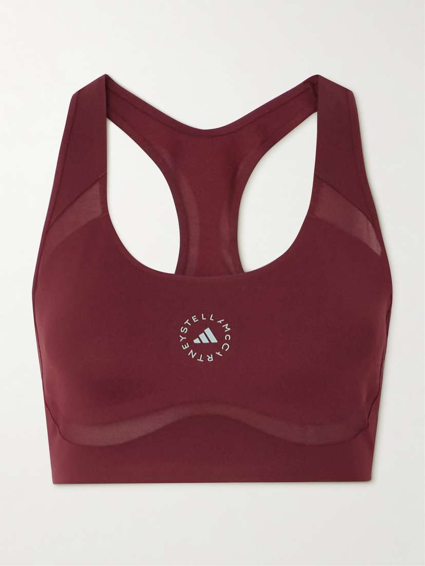 adidas by Stella McCartney Truepurpose Mesh-trimmed Printed Stretch Recycled Sports Bra