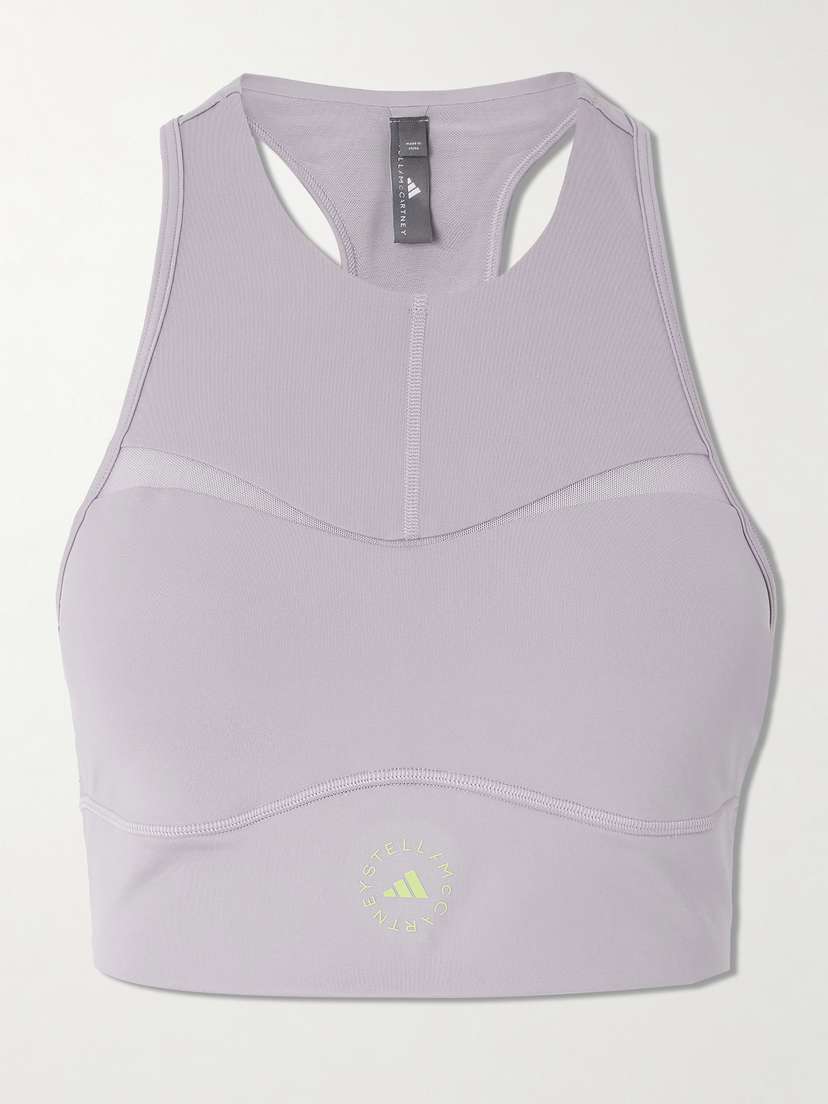 adidas by Stella McCartney Truepurpose Perforated Logo-appliquéd Recycled Stretch-jersey Sports Bra