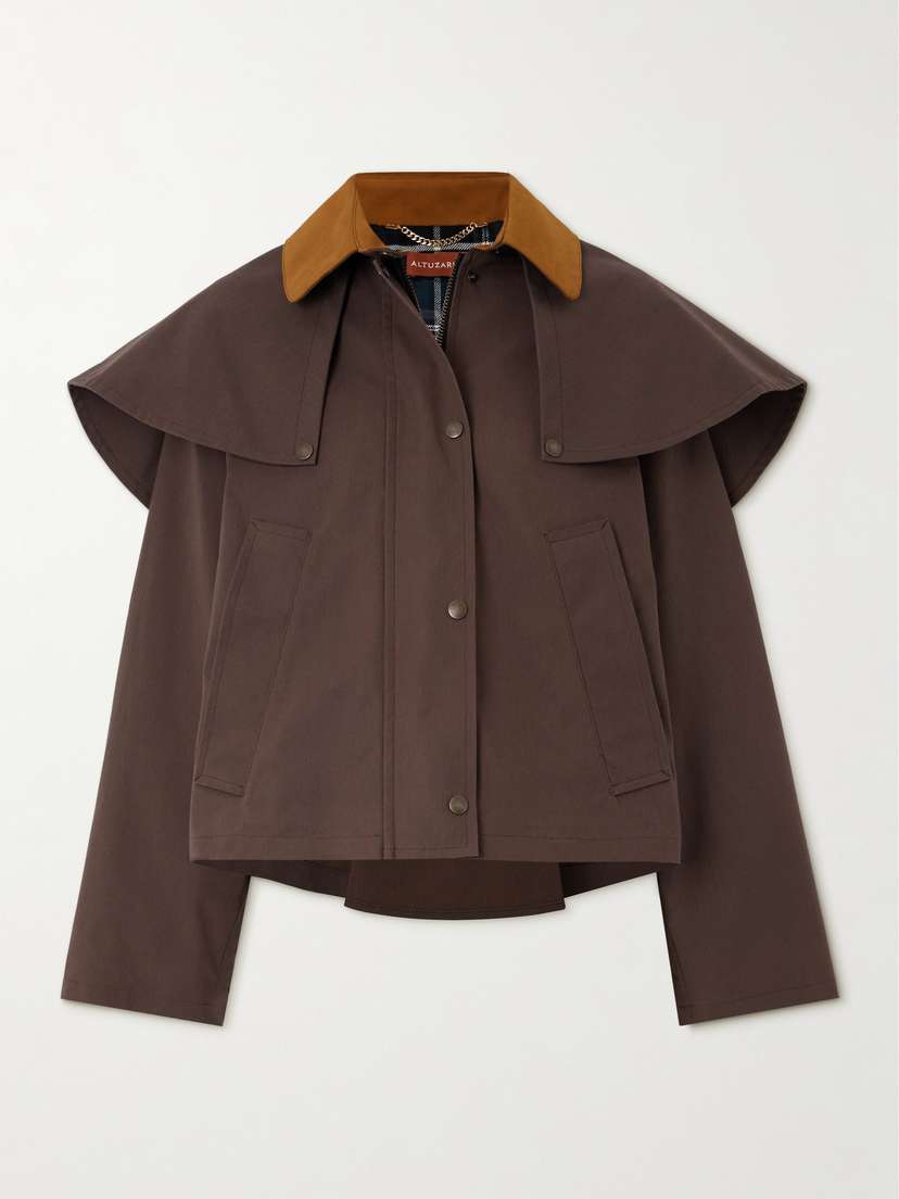 Altuzarra Austen Suede-trimmed Cotton-canvas Coat