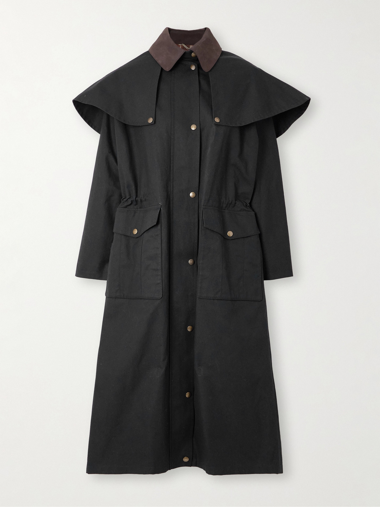 Altuzarra Leather-trimmed Coated Cotton-canvas Trench Coat In Black
