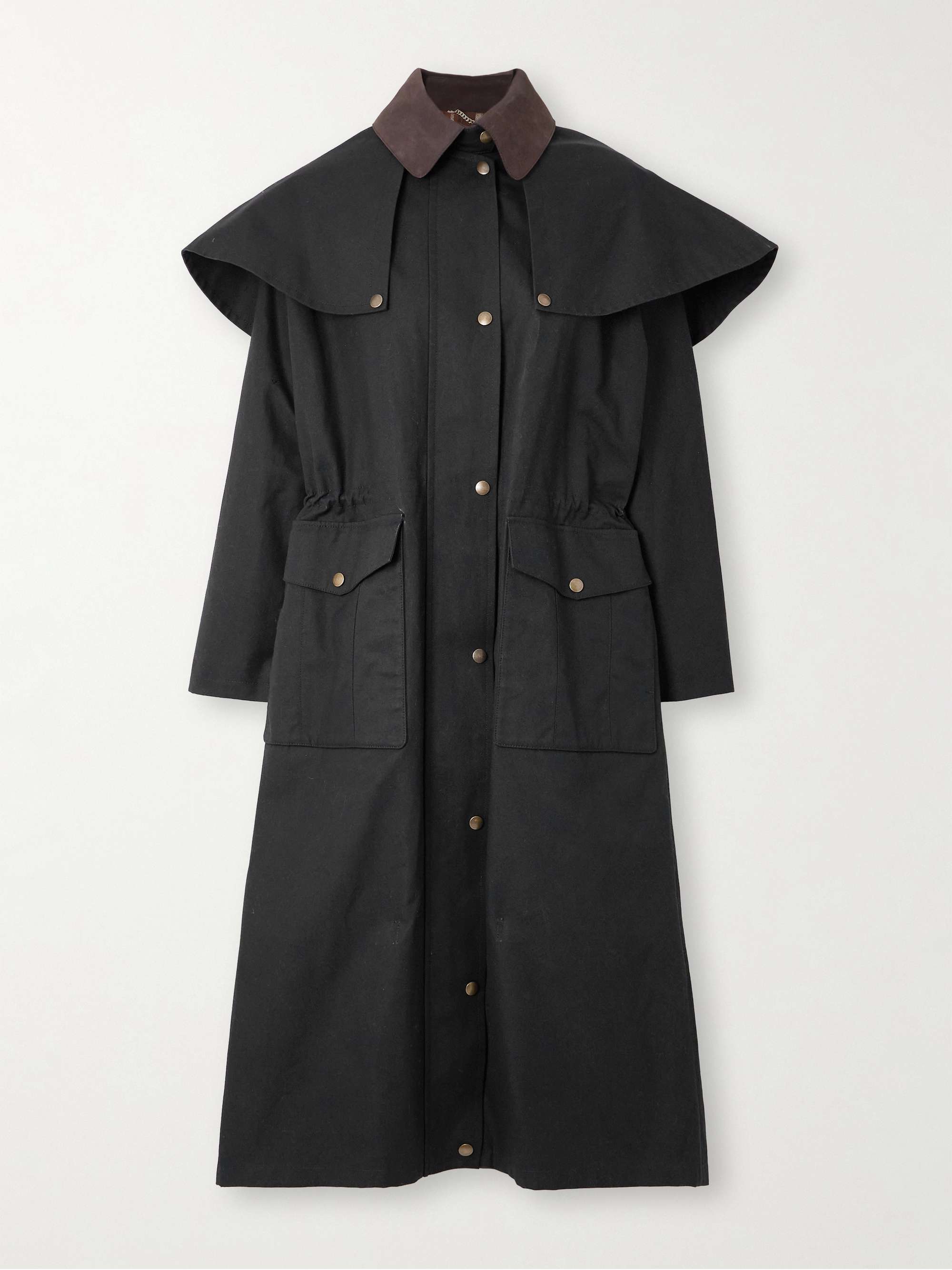 ALTUZARRA Leather-trimmed coated cotton-canvas trench coat ALTUZARRA Leather-trimmed coated cotton-canvas trench coat