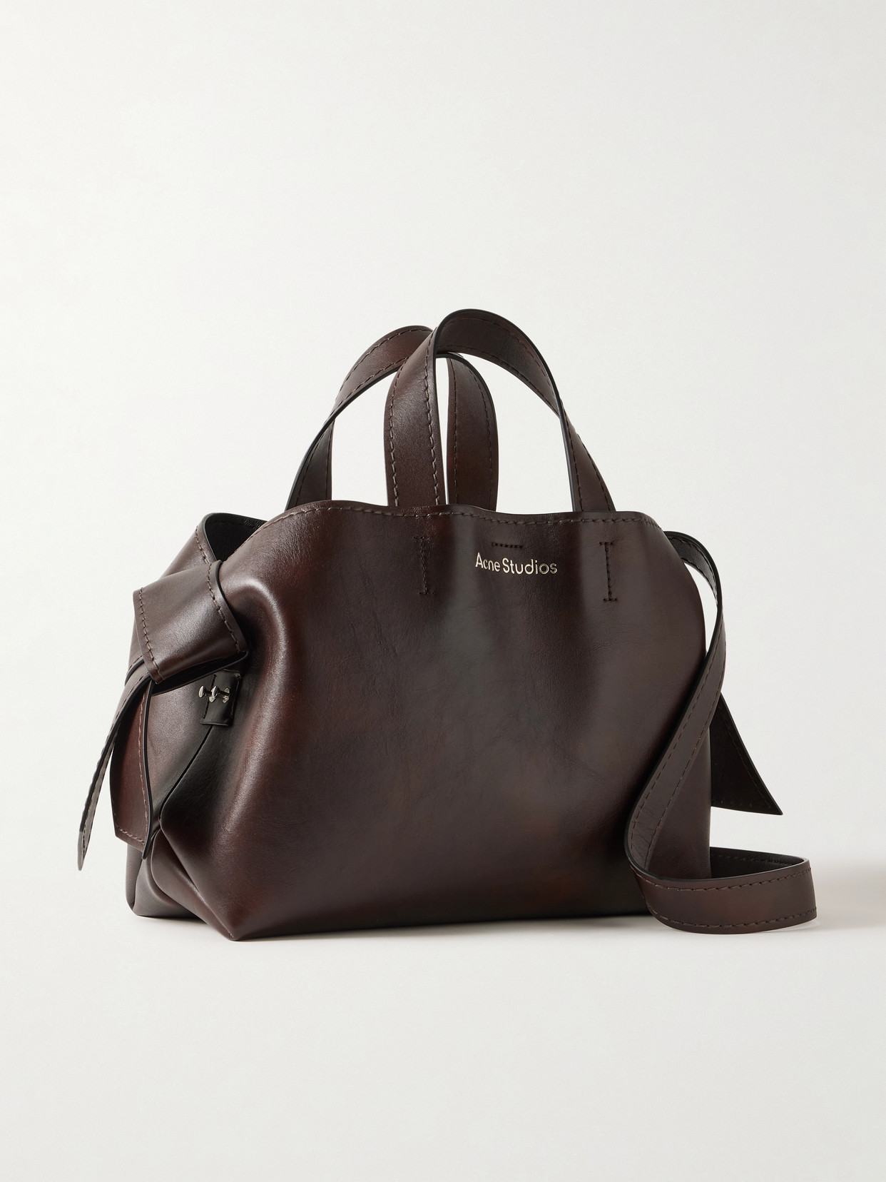 Acne Studios - Musubi Knotted Leather Tote - Dark brown