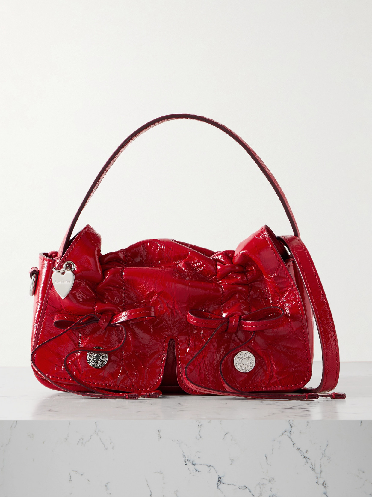 Acne Studios - Multipocket Micro Crinkled Glossed-leather Tote - Red