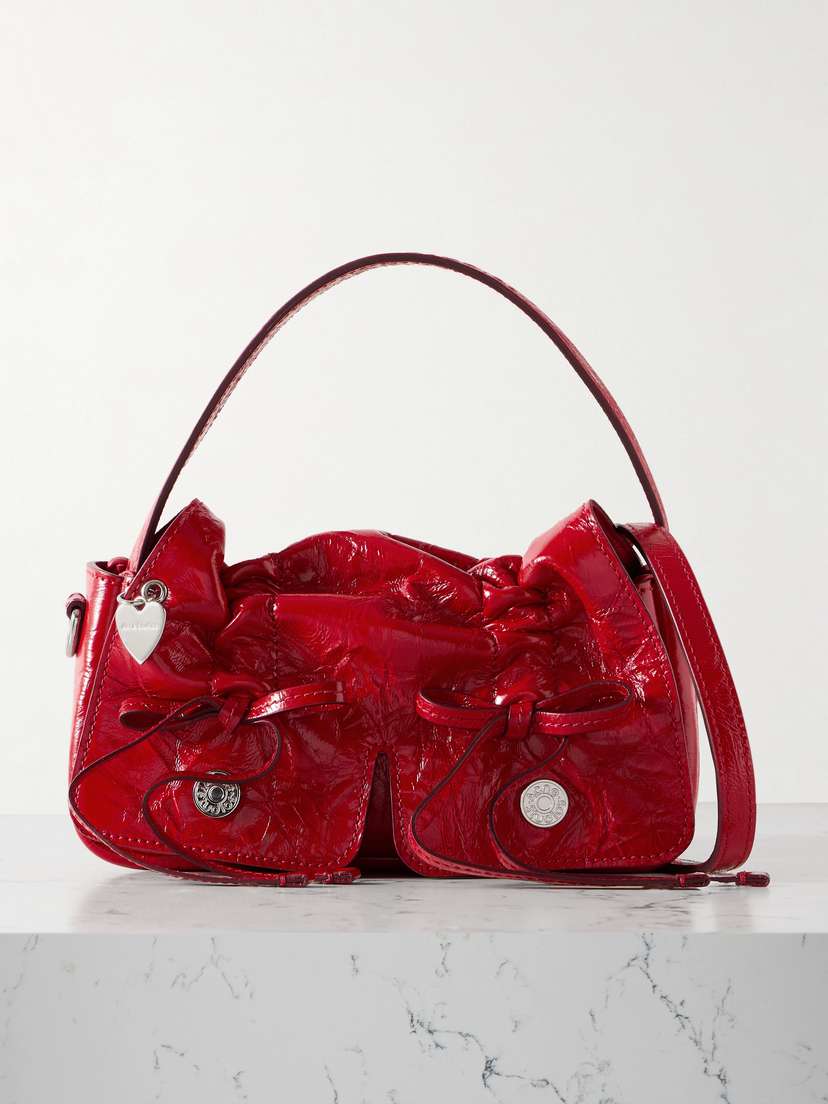 Acne Studios Multipocket Micro Crinkled Glossed-leather Tote