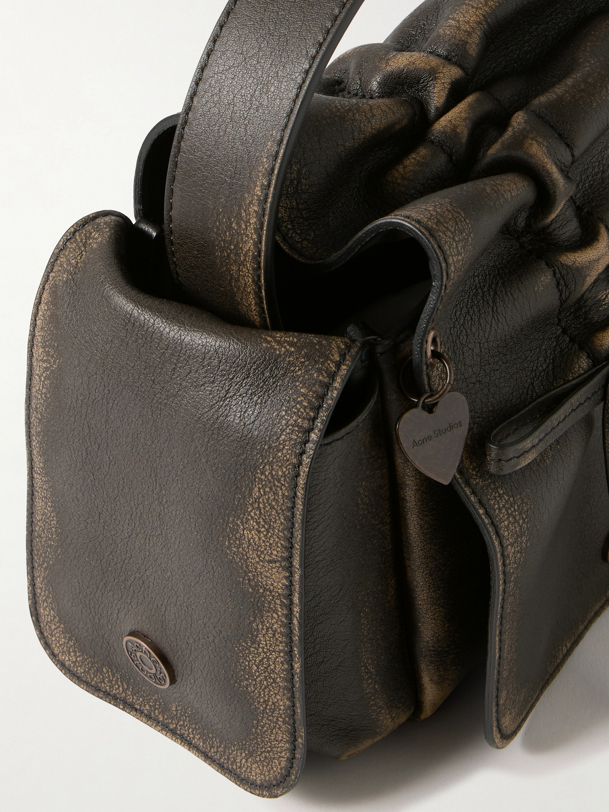 Acne Studios Multipocket Logo-embossed Shoulder Bag In Brown