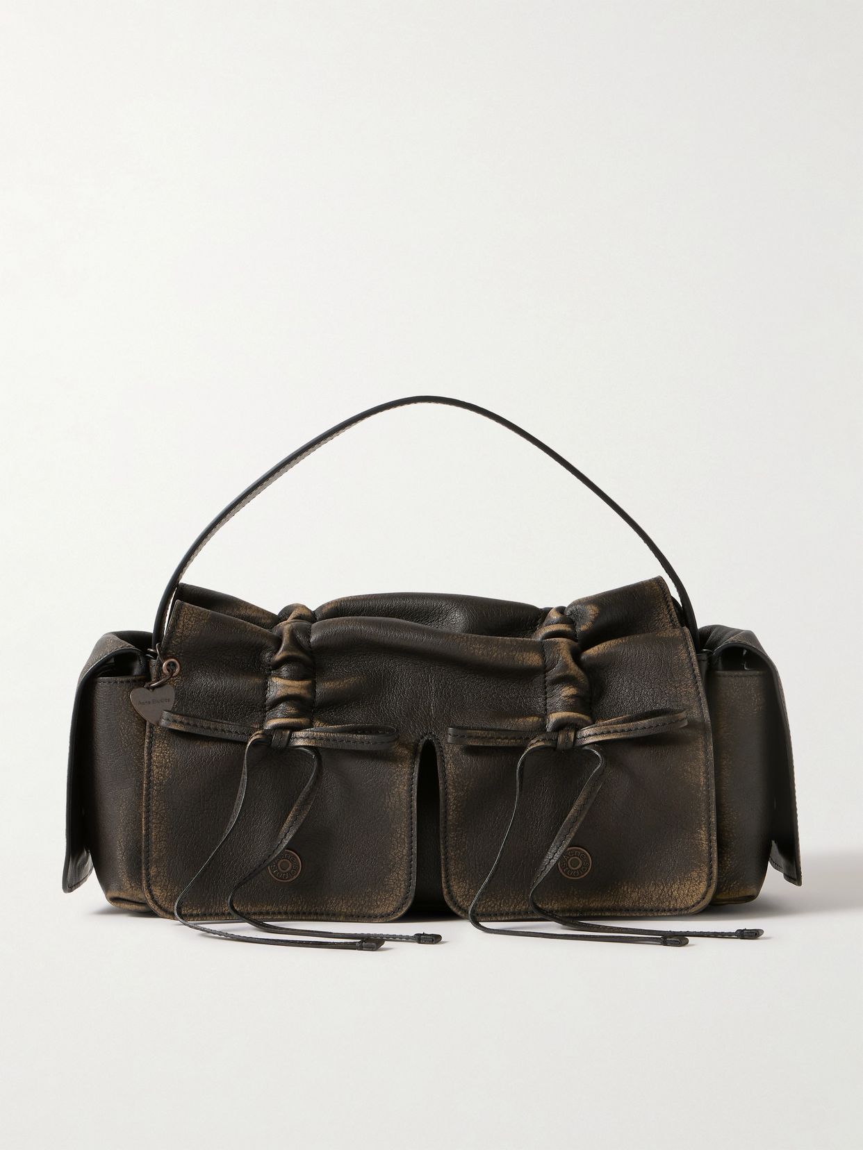 Multipocket leather shoulder bag