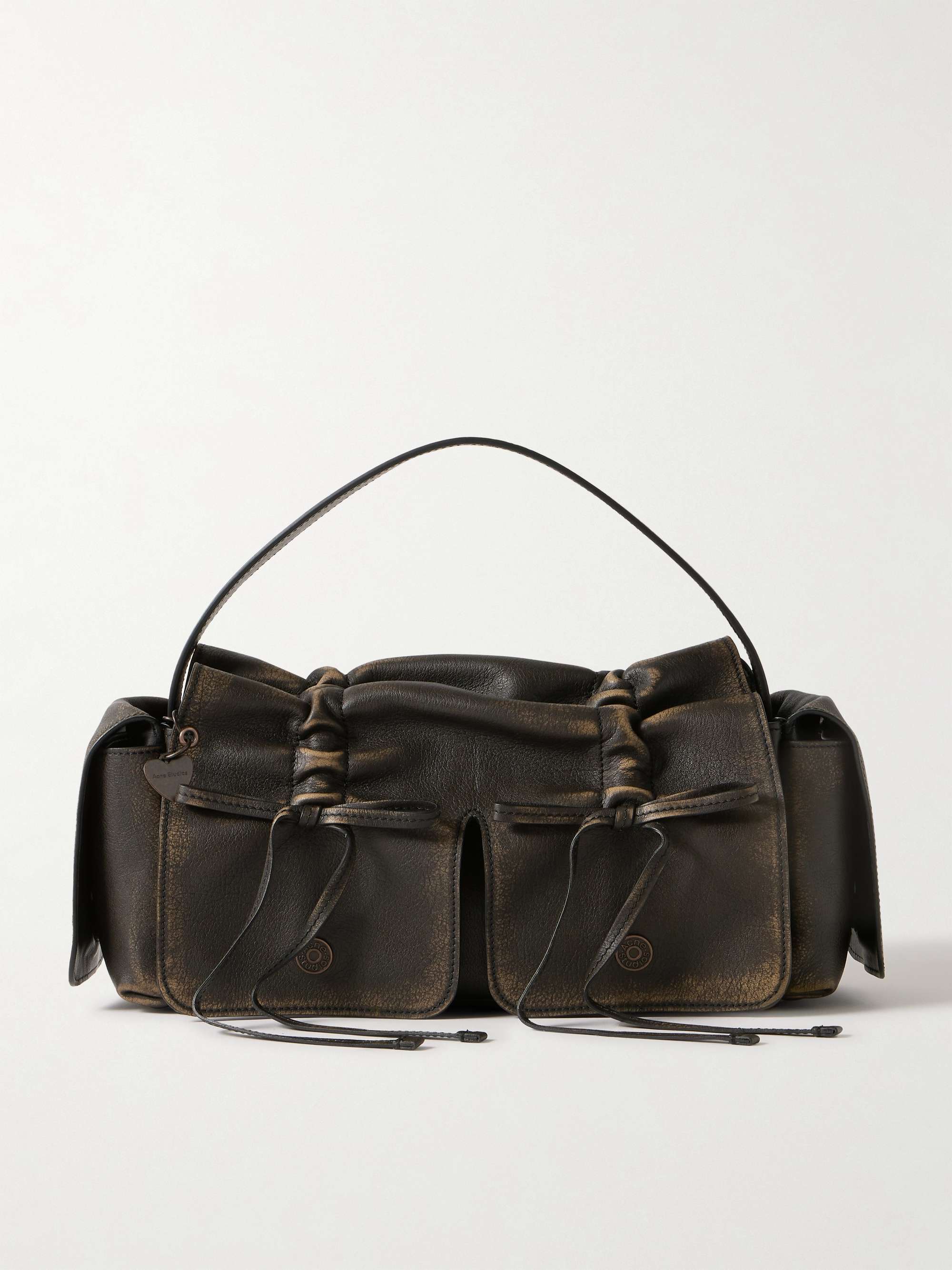 Multipocket leather shoulder bag