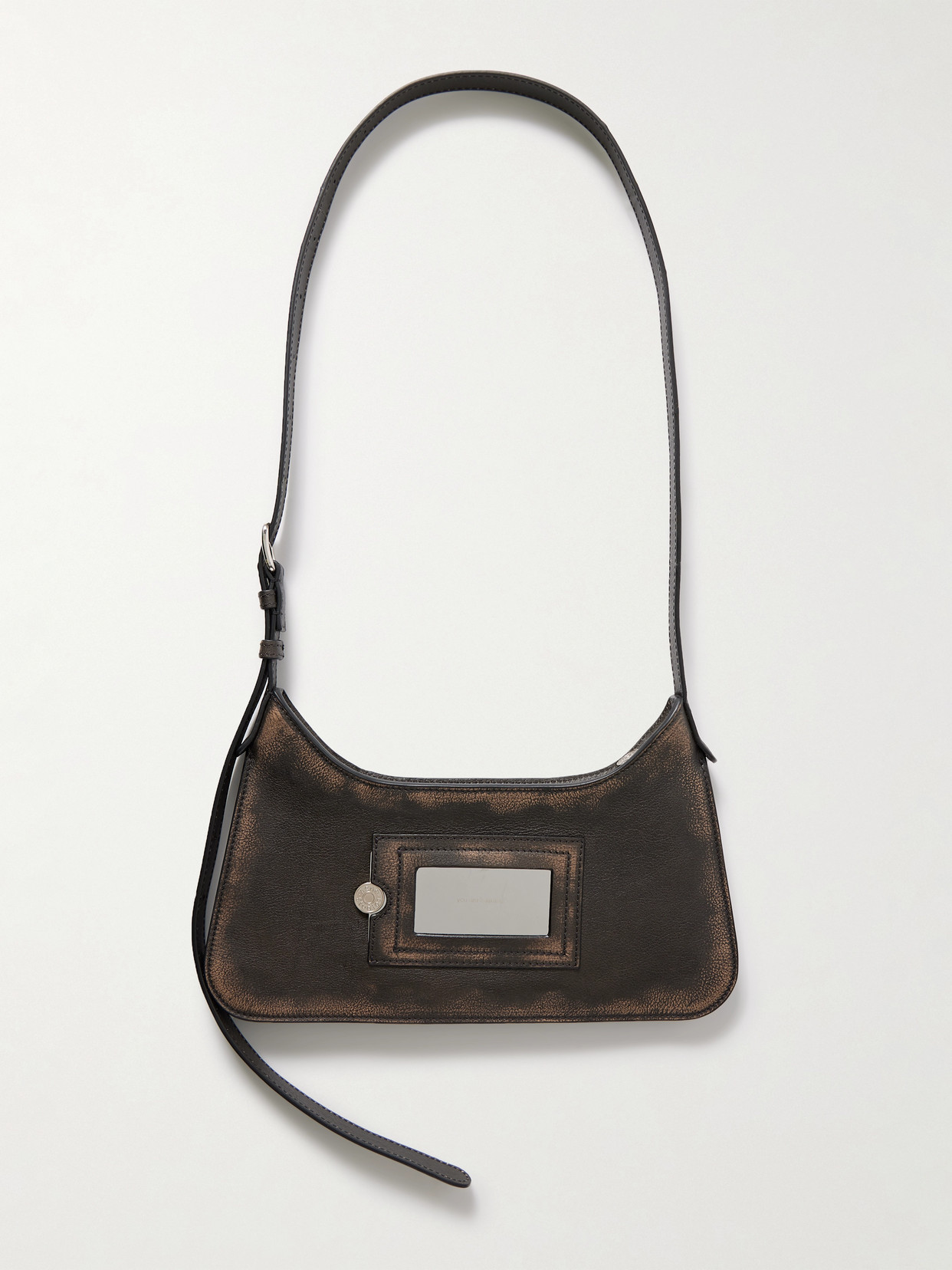 Acne Studios Embellished Textured-leather Shoulder Bag In Brown