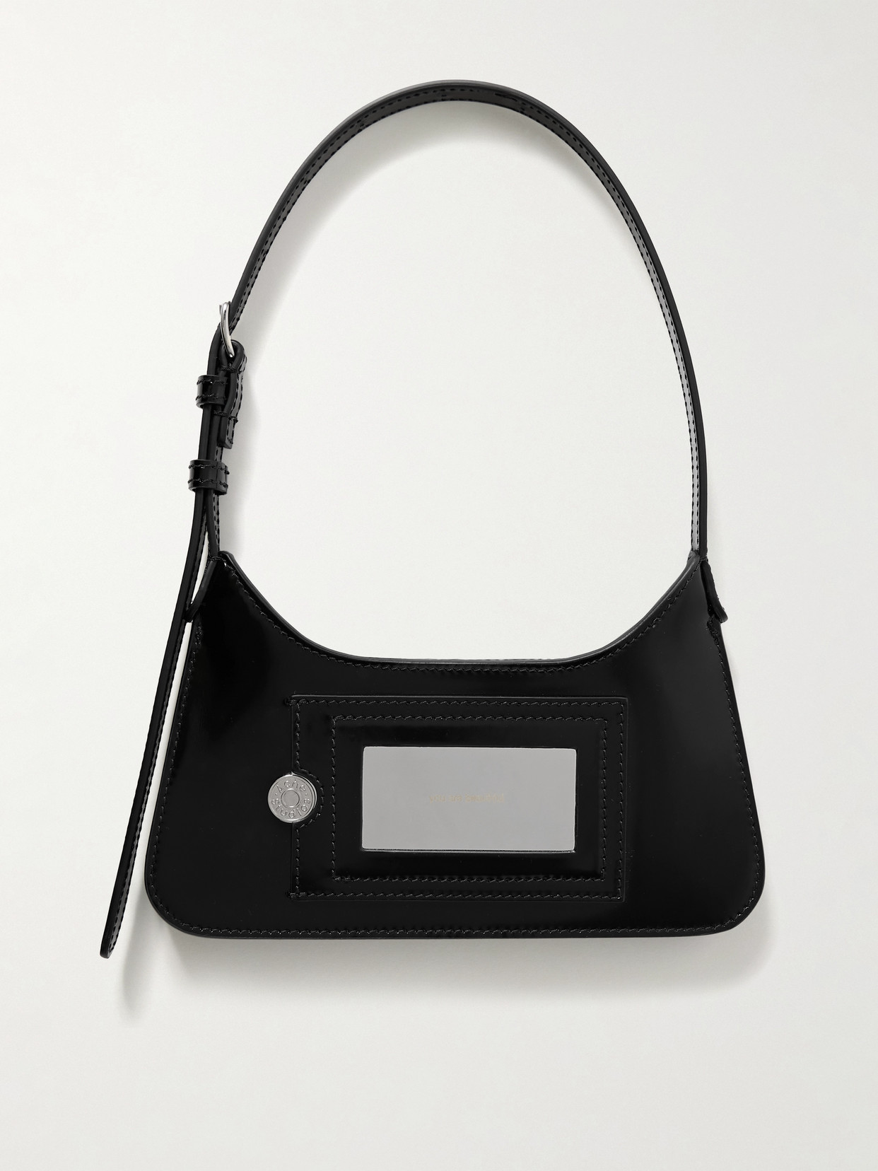 Acne Studios Platt Mini Embellished Textured-leather Shoulder Bag In Black