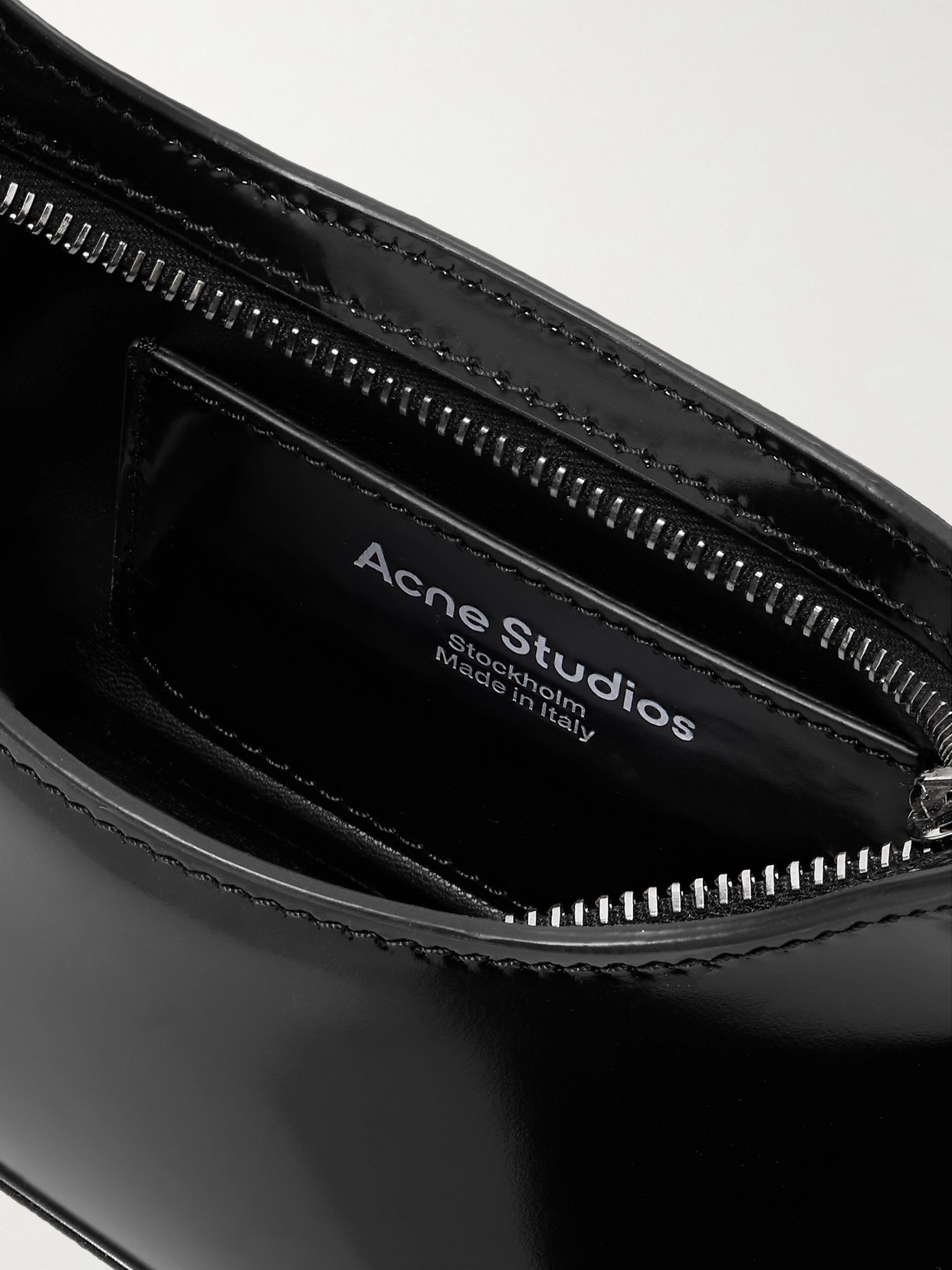 Acne Studios Platt Mini Embellished Textured-leather Shoulder Bag In Black