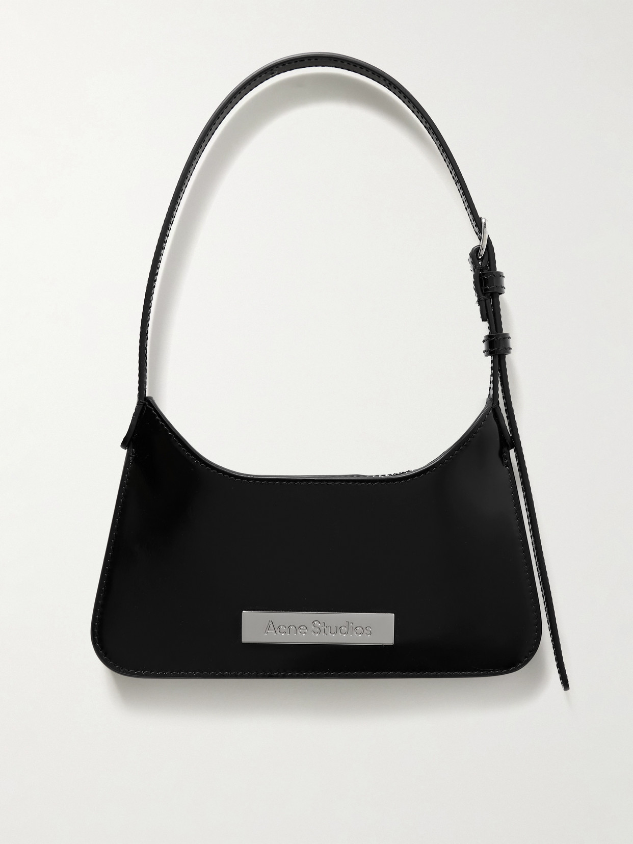 Acne Studios Embellished Patent-leather Shoulder Bag In Black