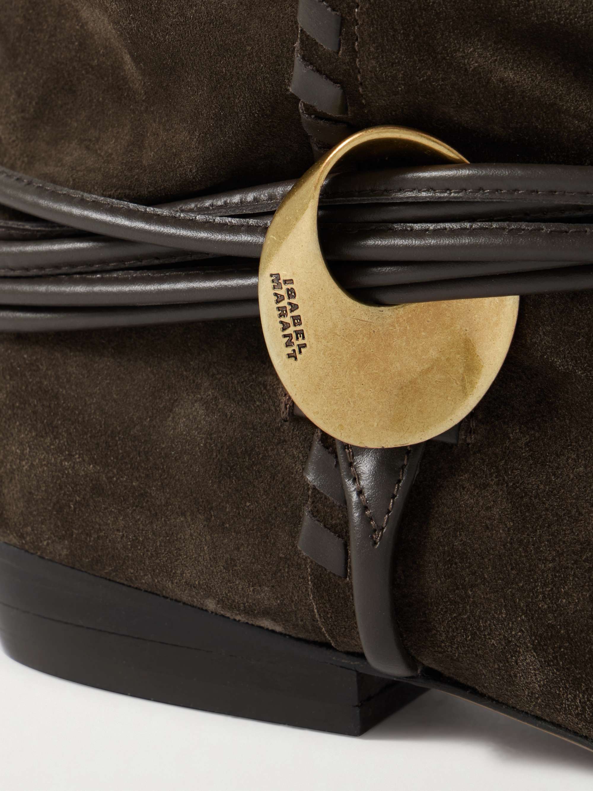 ISABEL MARANT Sellen embellished whipstitched leather