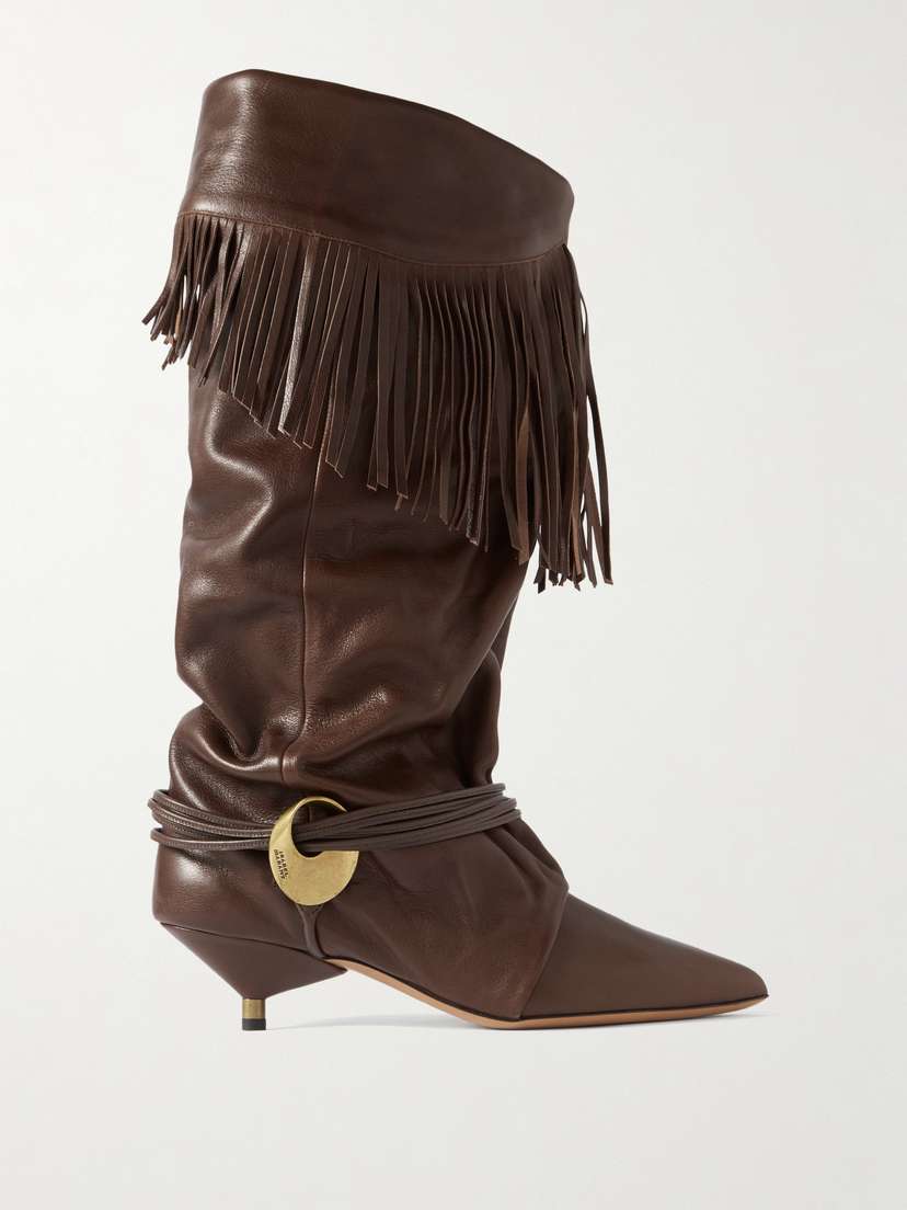 Isabel Marant Fringed Leather Knee Boots