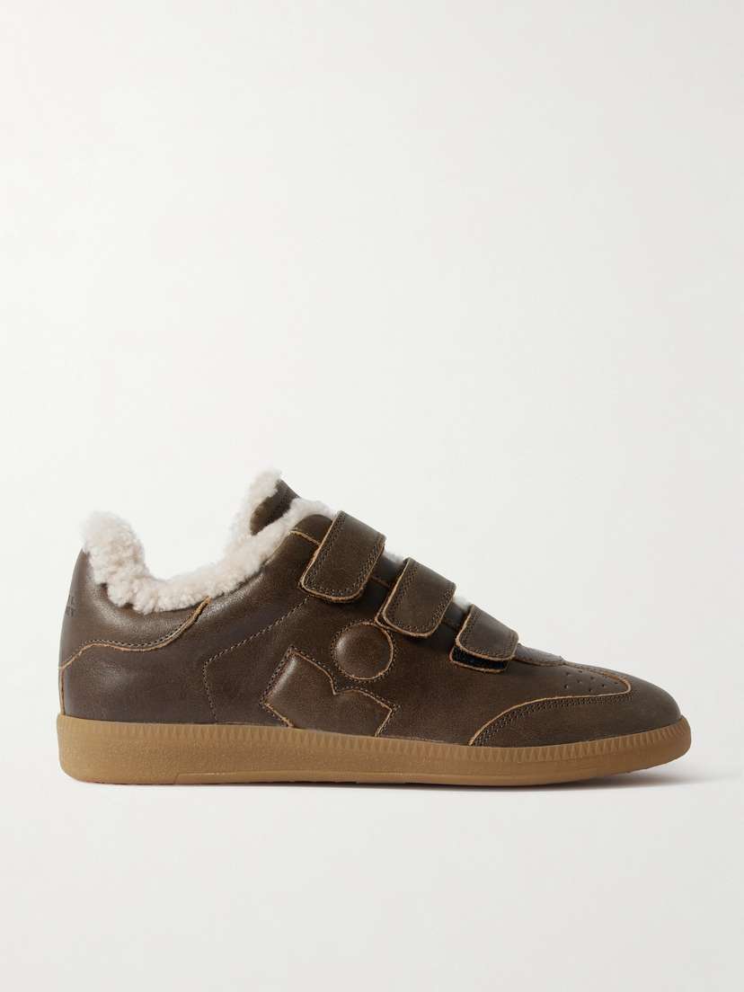 Isabel Marant Beth Shearling-lined Leather Sneakers