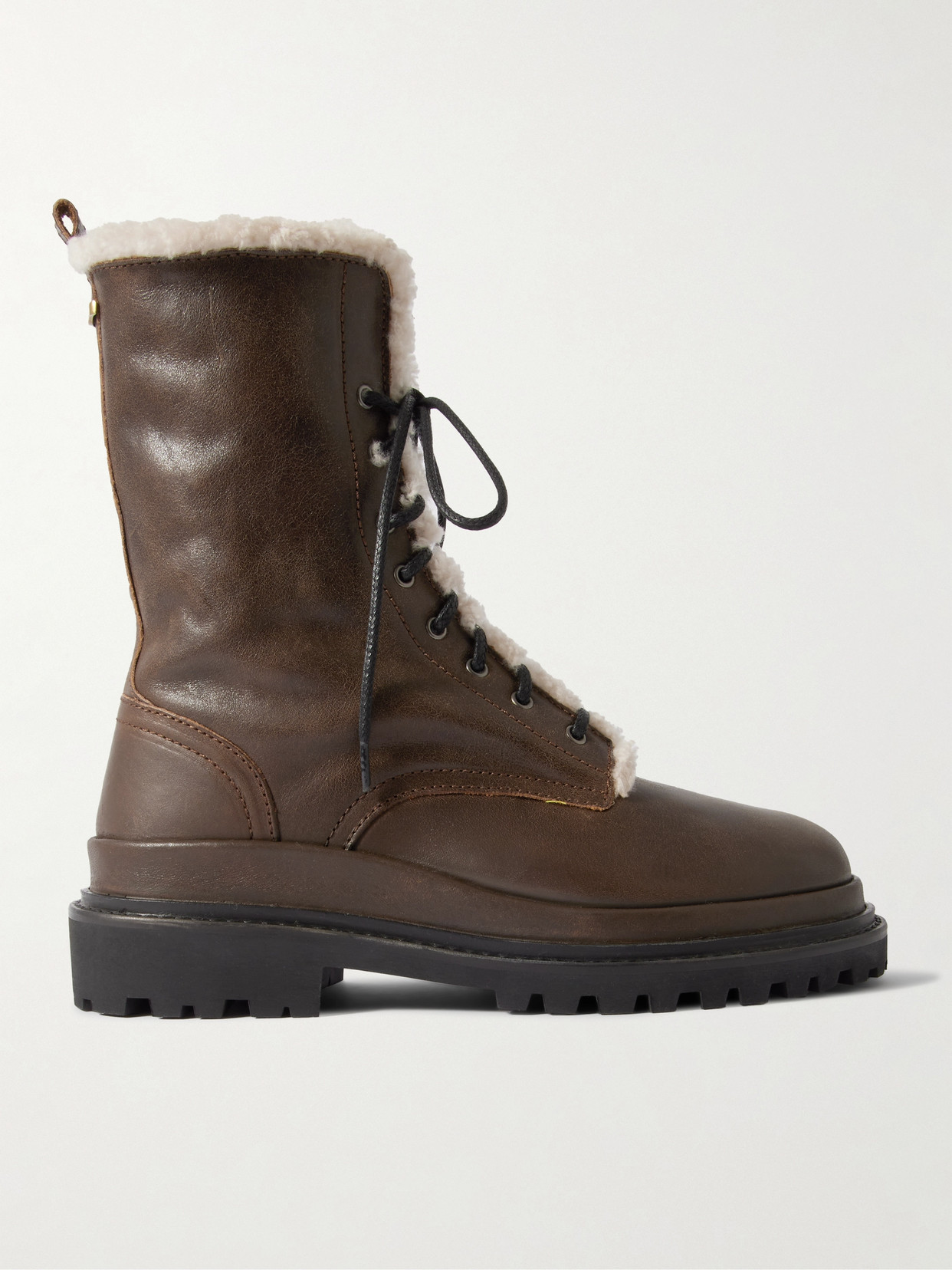 Isabel Marant Ghiso Shearling-lined Leather Ankle Boots In Brown