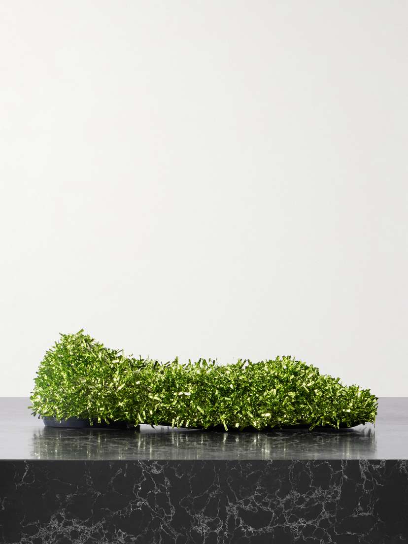 Dries Van Noten Tinsel-embellished Leather Ballet Flats