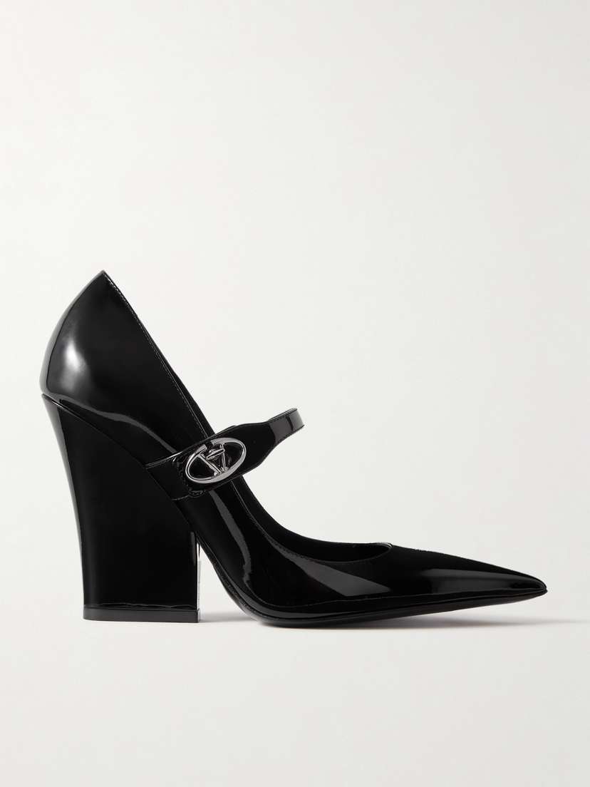 Valentino Garavani Vlogo Lockette Patent-leather Mary Jane Pumps