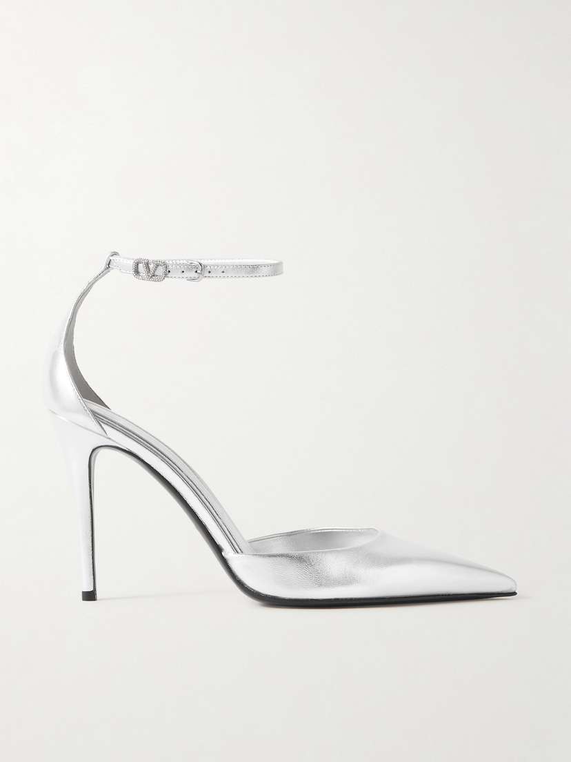 Valentino Garavani Eveninglam 100 Metallic Leather Pumps