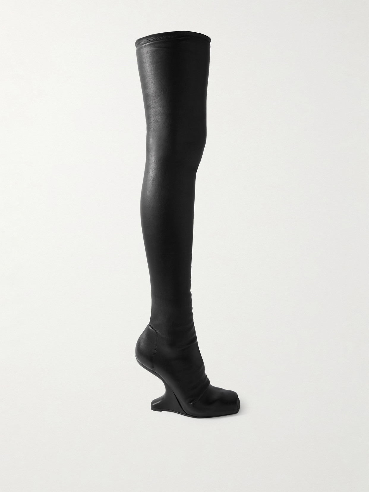 Rick Owens Cantilever Leather Over-the-knee Boots In Black