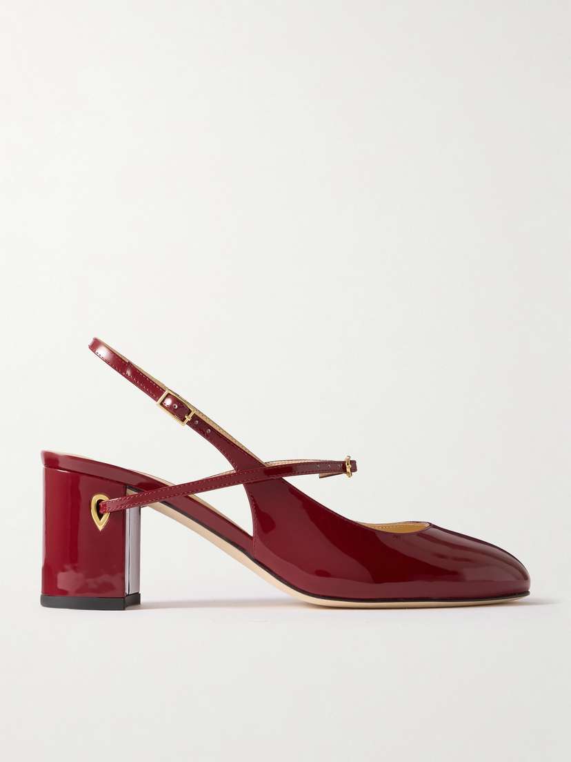 Jennifer Chamandi Mattia 65 Patent-leather Slingback Pumps