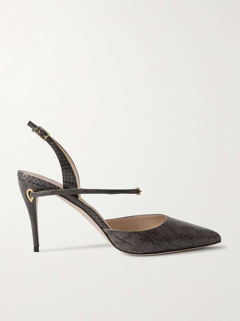 Jennifer Chamandi Vittorio 85 Elaphe Point-toe Slingback Pumps