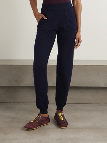 Allude Wool and cashmere-blend tapered track pants