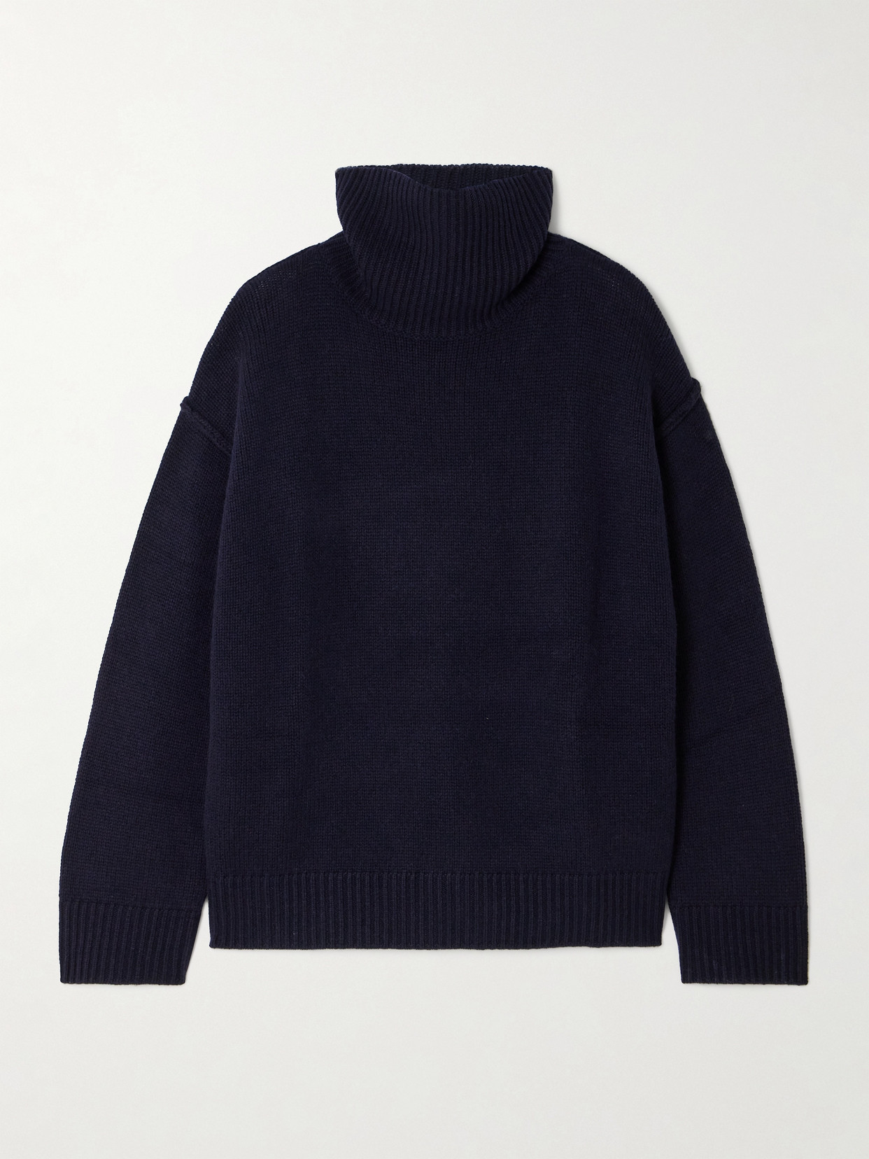 Allude Wool And Cashmere-blend Turtleneck Sweater In Blue