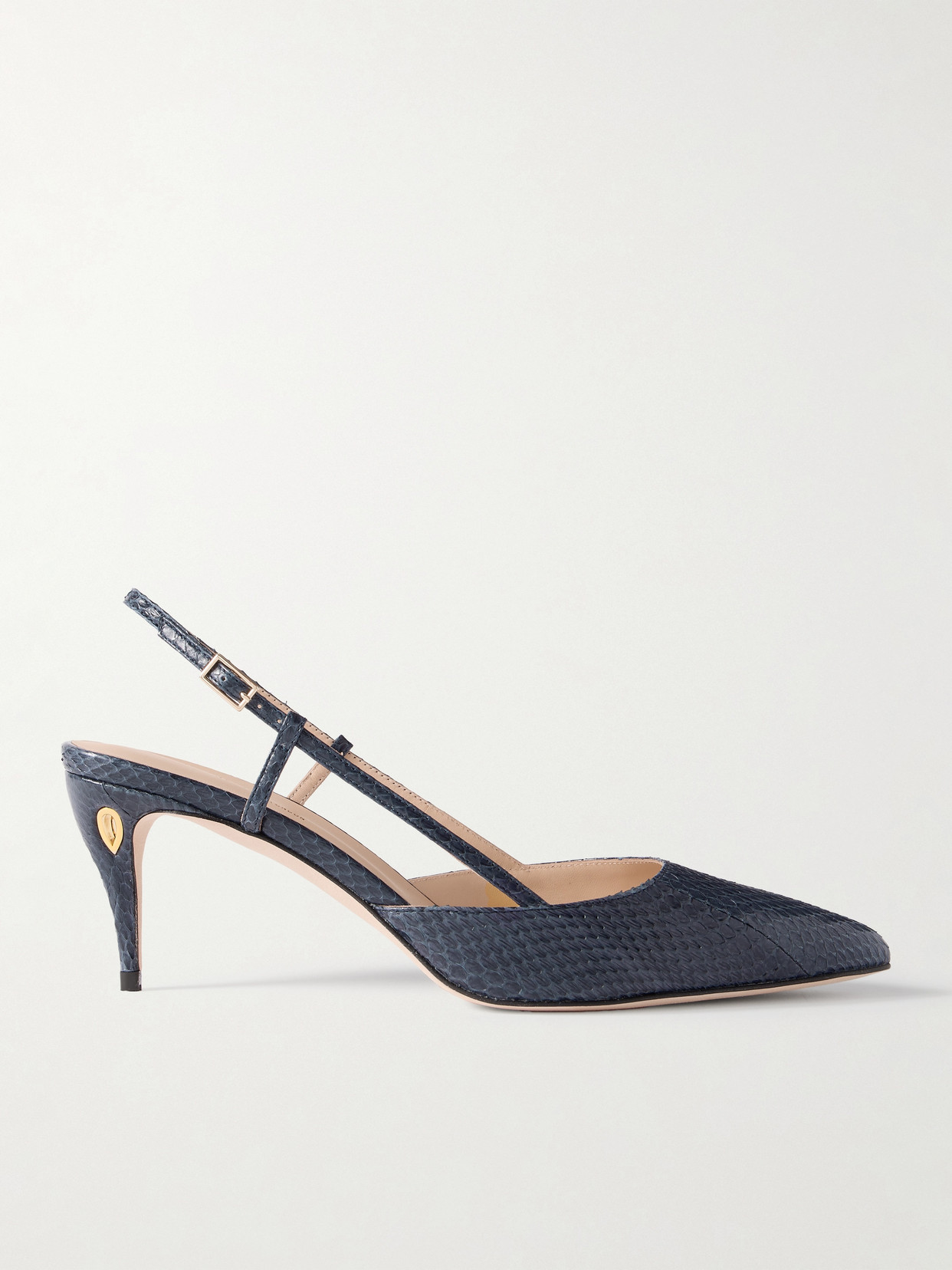 Jennifer Chamandi Mario 65 Elaphe Slingback Pumps In Blue