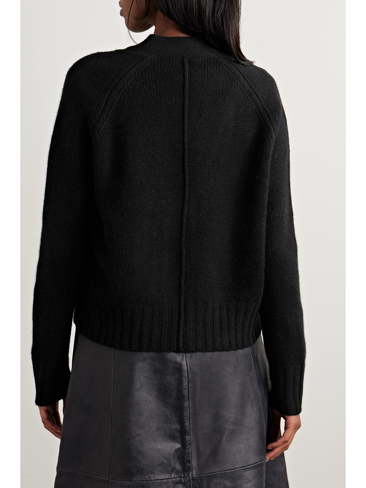 Shop Allude + Net Sustain Wool And Cashmere-blend Cardigan In Black