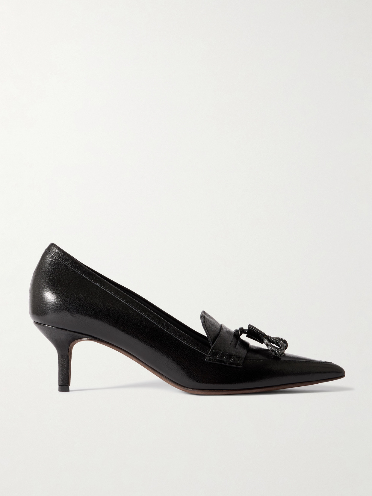 Brunello Cucinelli - 50 Tasseled Leather Pumps - Black