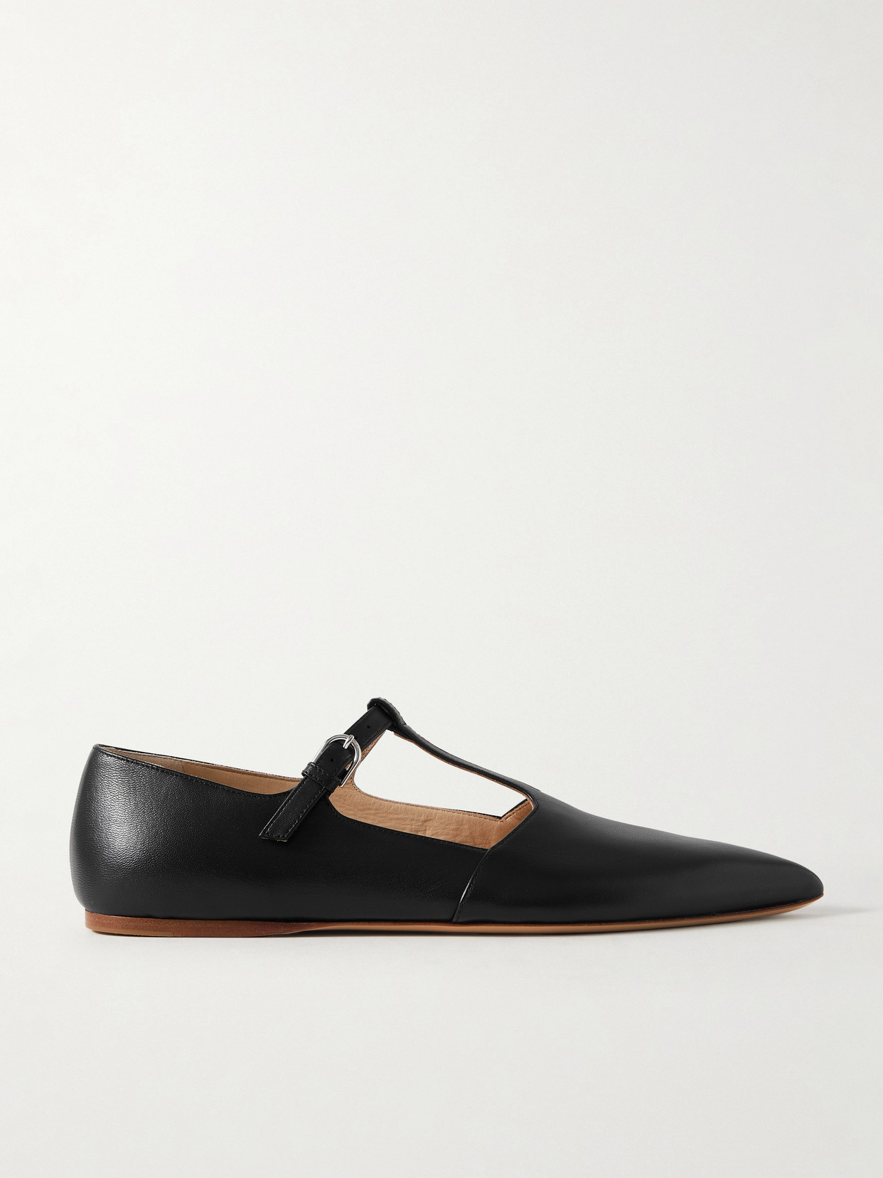 Gabriela Hearst Lola Leather Mary Jane Ballerina Flats In Black