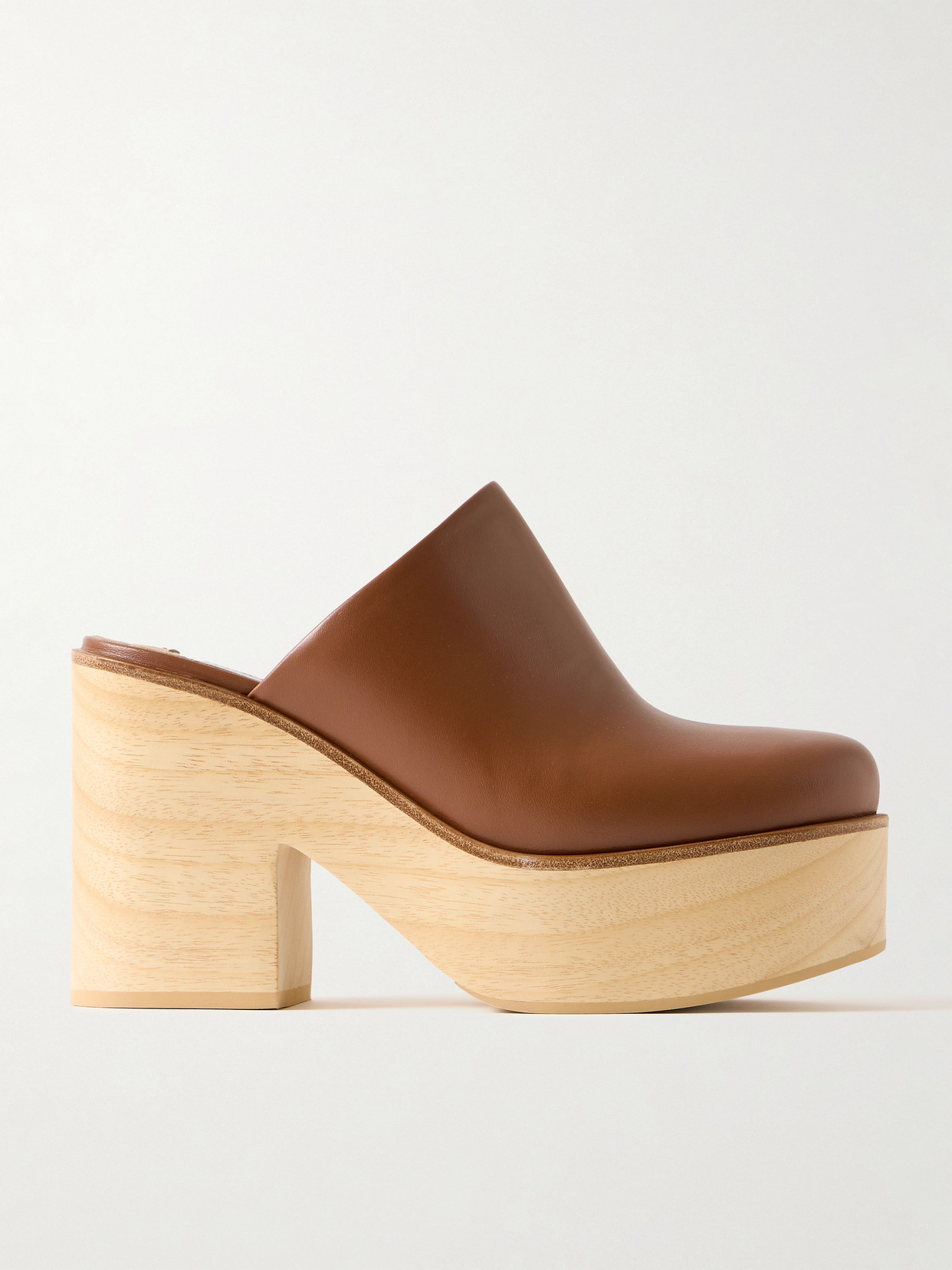 Gabriela Hearst Blake Leather Platform Clogs In Brown