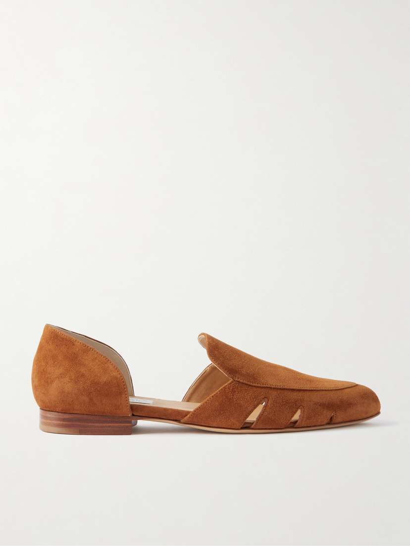 Gabriela Hearst Rory Cutout Suede Flats