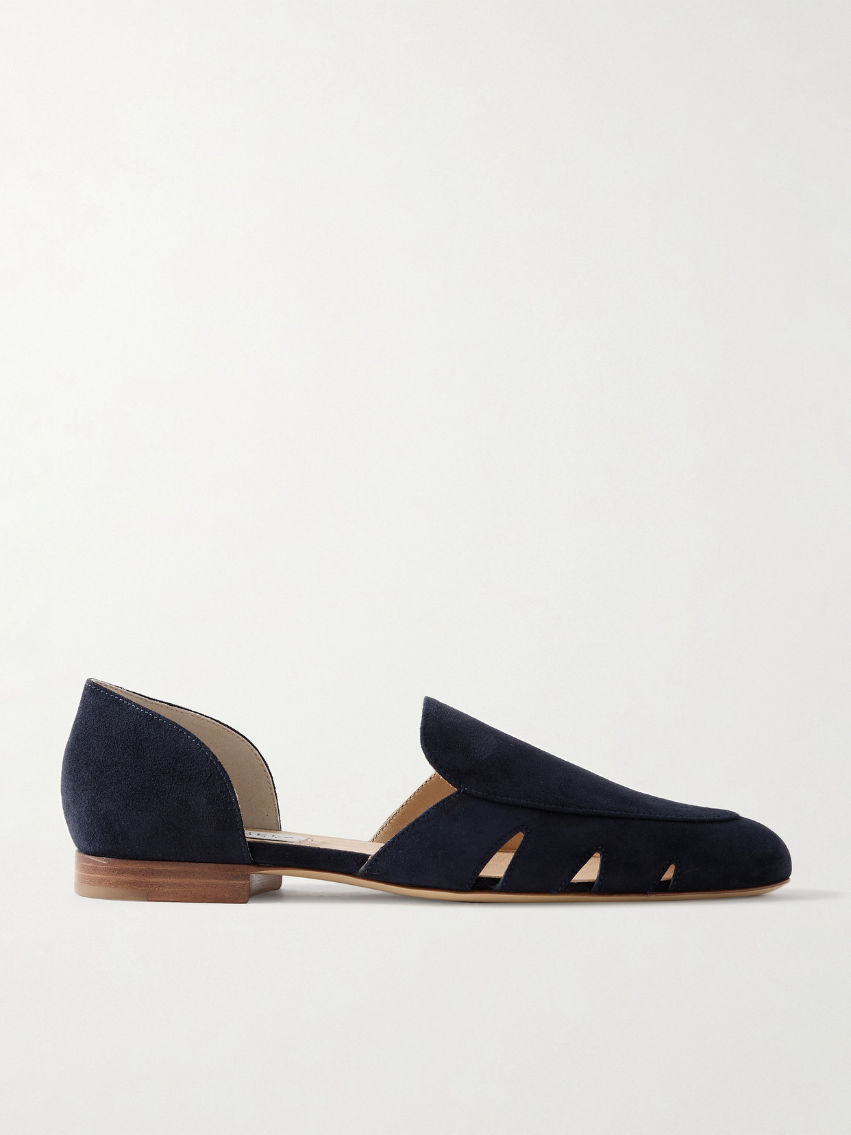 Gabriela Hearst Rory Cutout Suede Flats In Blue