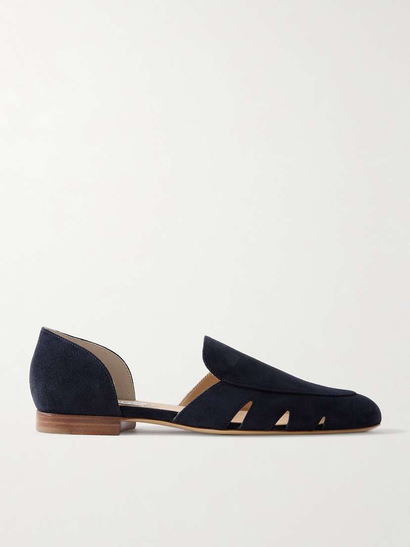 Gabriela Hearst Rory Cutout Suede Flats