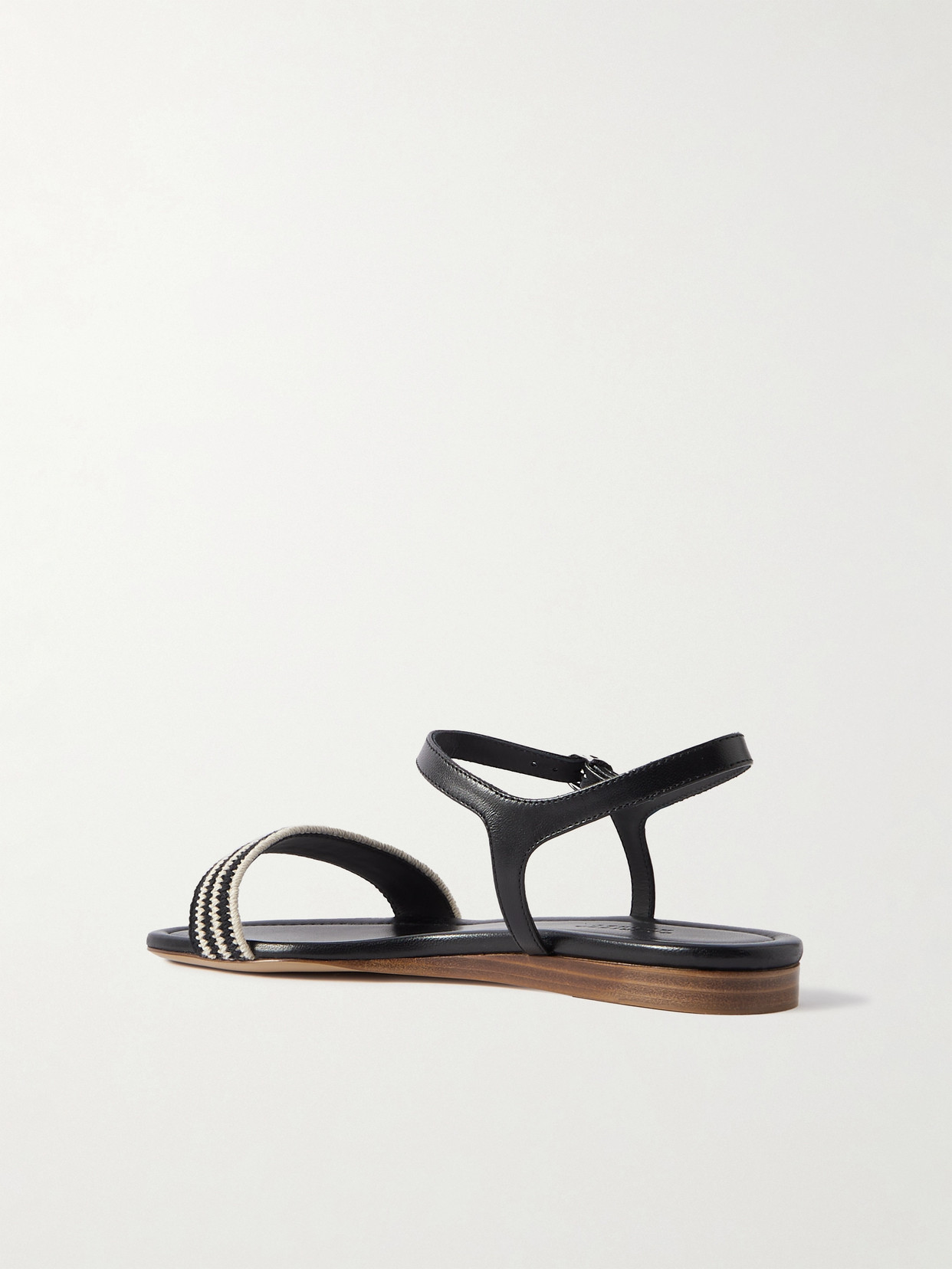 Gabriela Hearst Alexi Crocheted And Leather Sandals In Black