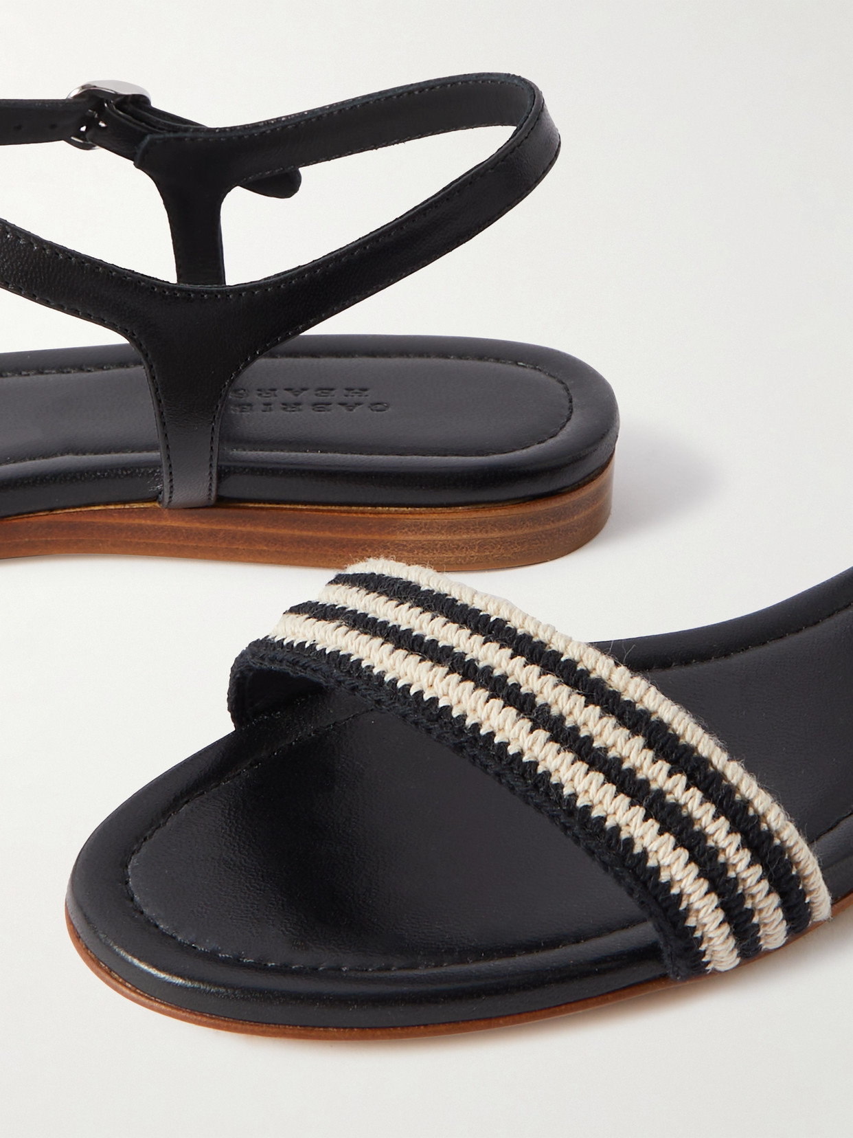 Gabriela Hearst Alexi Crocheted And Leather Sandals In Black