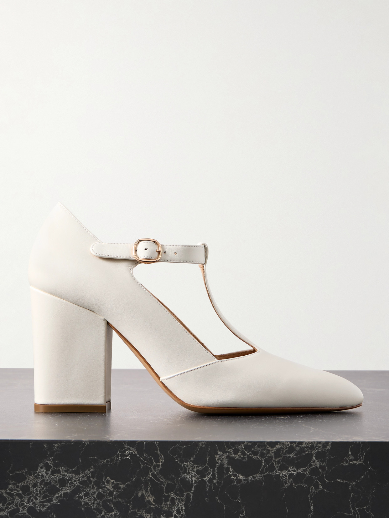 Gabriela Hearst - Triana Leather Mary Jane Pumps - Cream
