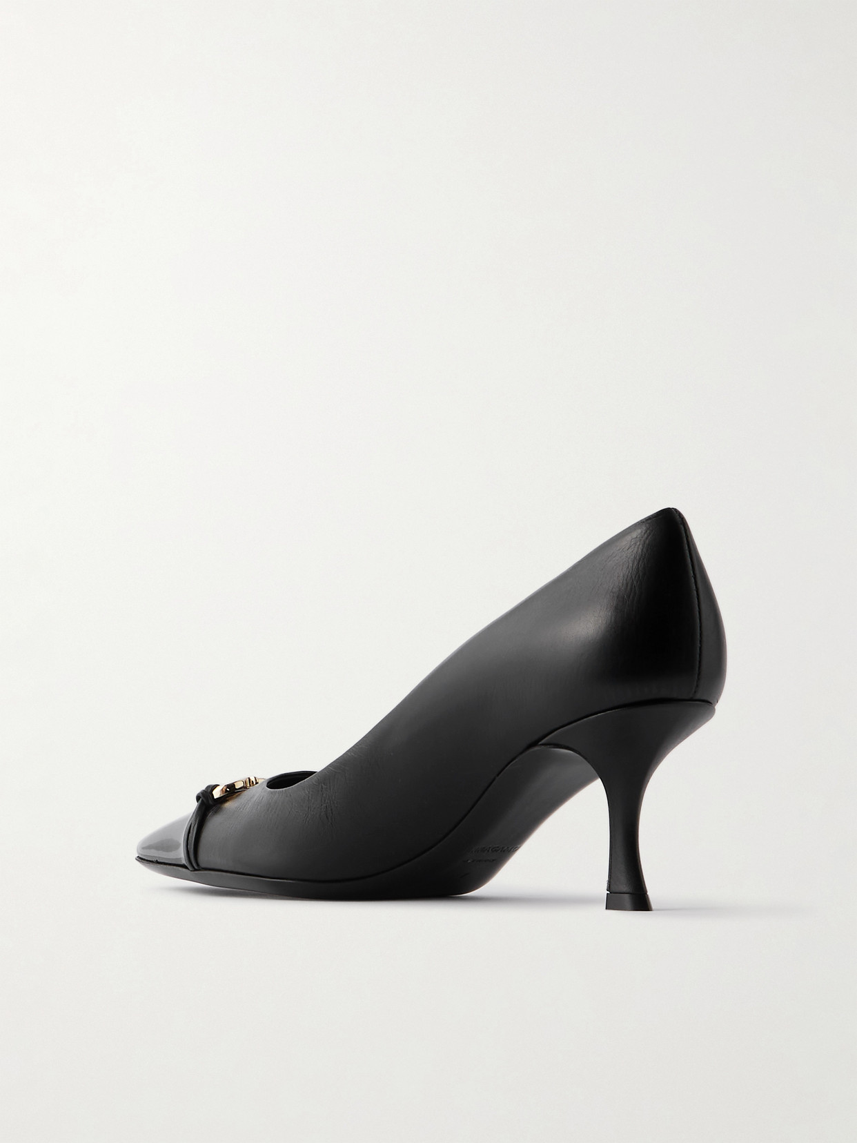 Ferragamo Bria Embellished Leather Pumps In Black