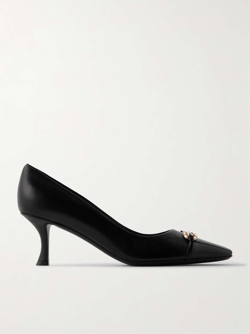 Ferragamo Bria Embellished Leather Pumps
