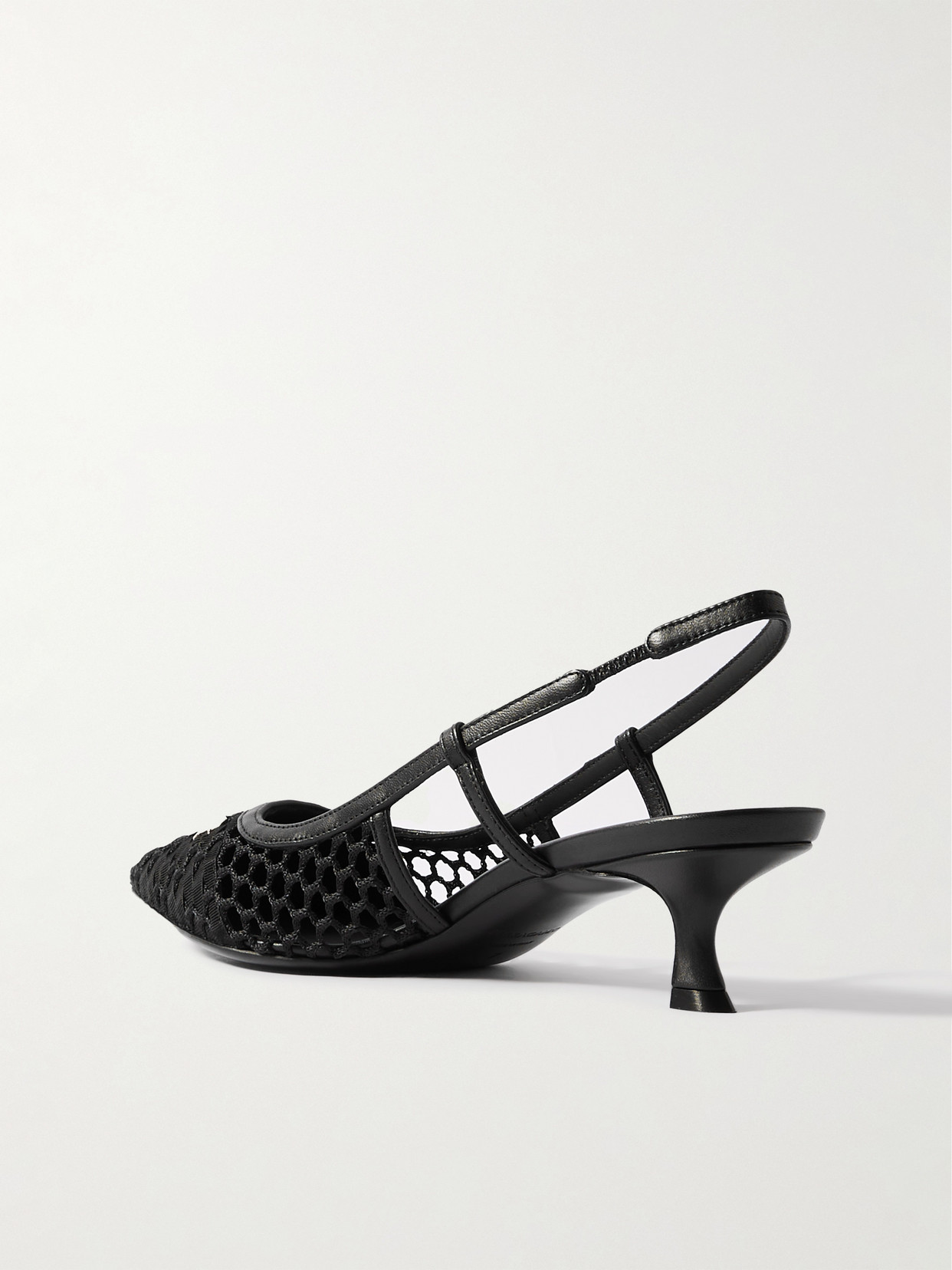 Ferragamo Klizia 40 Vara Chain Slingback Mesh Pumps In Black