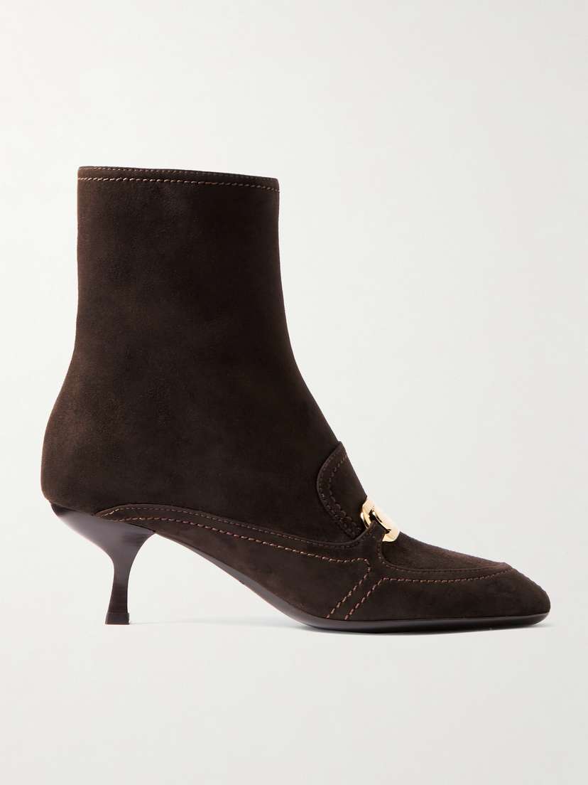 Ferragamo Cornelya Suede Ankle Boots - US6