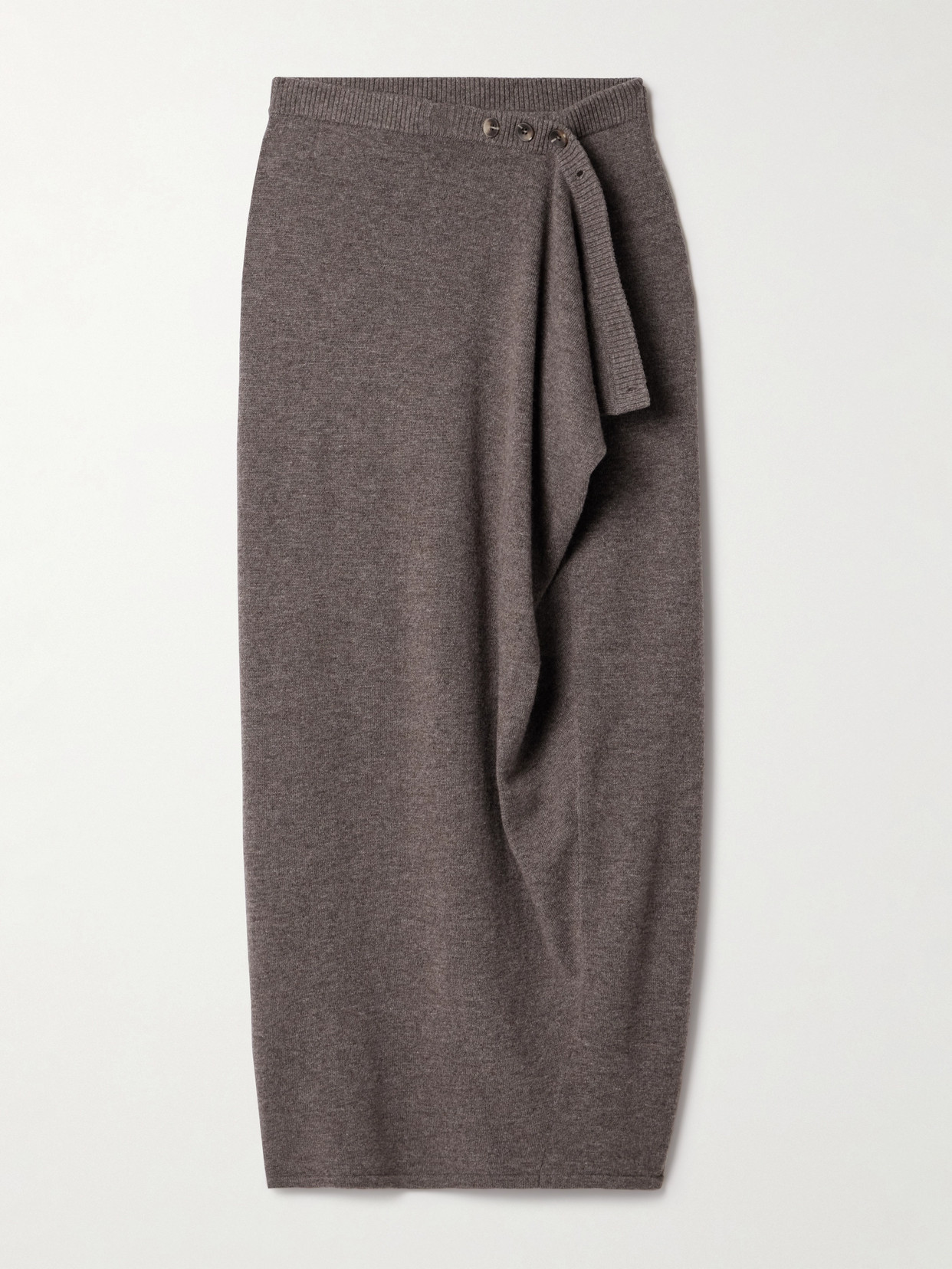 Christopher Esber - Wrap-effect Draped Merino Wool And Cashmere-blend Maxi Skirt - Gray