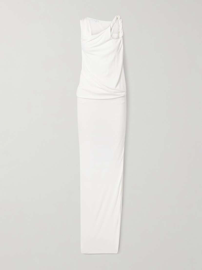 Christopher Esber Ravelled Asymmetric Cutout Draped Jersey Maxi Dress