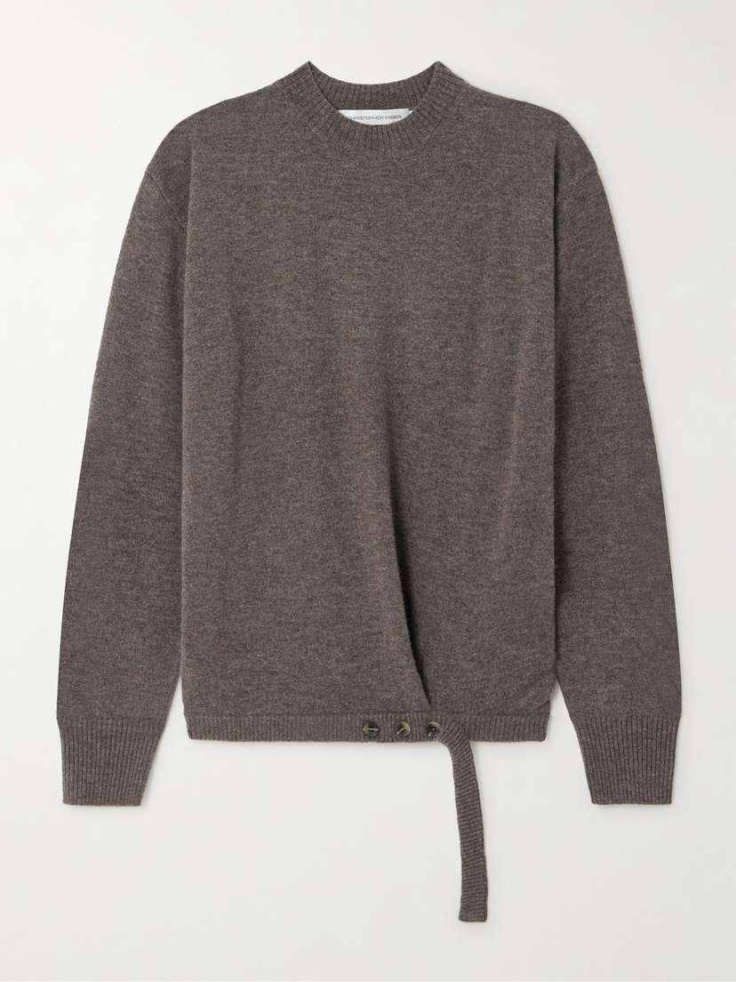 Christopher Esber Fasten Wrap-effect Draped Merino Wool And Cashmere-blend Sweater - x large