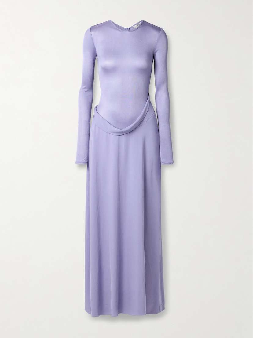 Christopher Esber Layered Satin-jersey And Crepe Maxi Dress