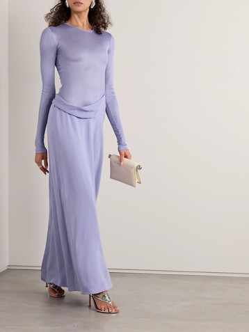 Christopher Esber Layered satin-jersey and crepe maxi dress